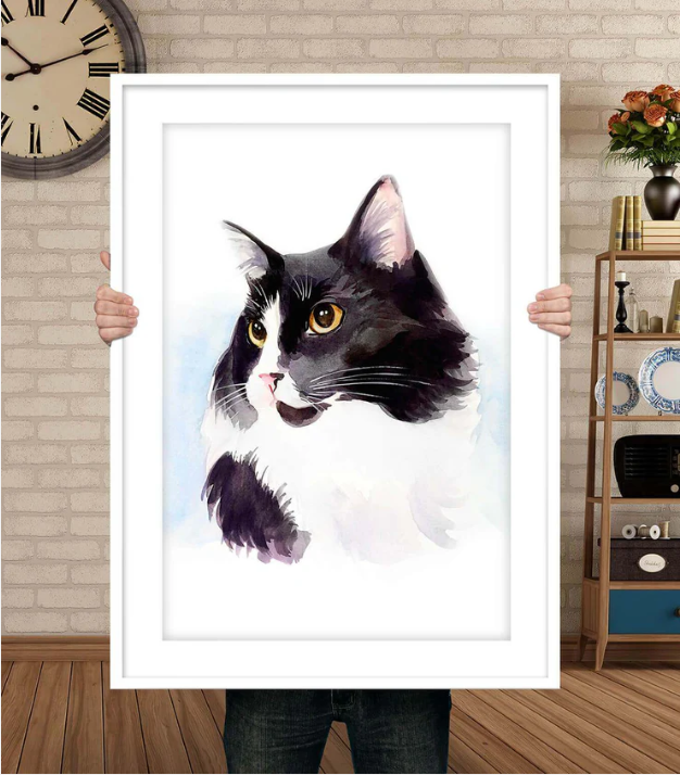 Pet Memoirs Cat Portrait Custom Cat Portrait Custom Pet Portraits