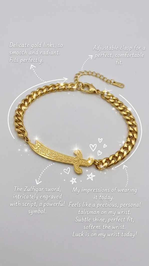 Bracelet Cordon Zulfiqar – Bijou Unisexe Tressé Main en Plaqué Or 18K