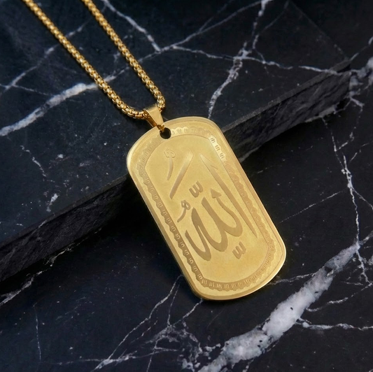Allah Medallion Necklace – 18K Gold Plated Islamic Jewelry (Large)
