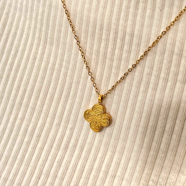 Tawakkul &amp; Sabr Clover Pendant Necklace – 18K Gold Plated Islamic Jewelry Eid Gift For Her