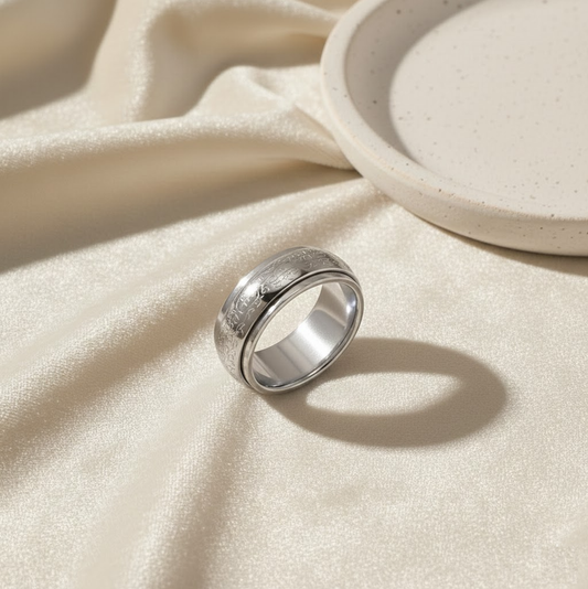 Ayatul Kursi Spinner Ring – 18K Gold Plated Islamic Anxiety Relief Ring